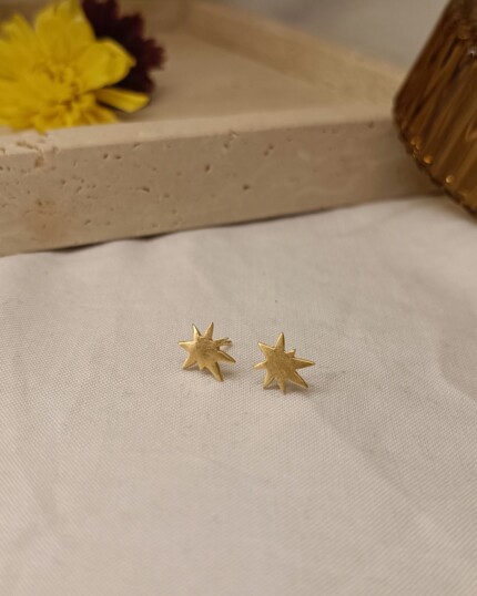 purple star Σκουλαρίκια Χρυσά