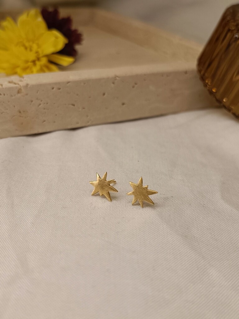 purple star Σκουλαρίκια Χρυσά